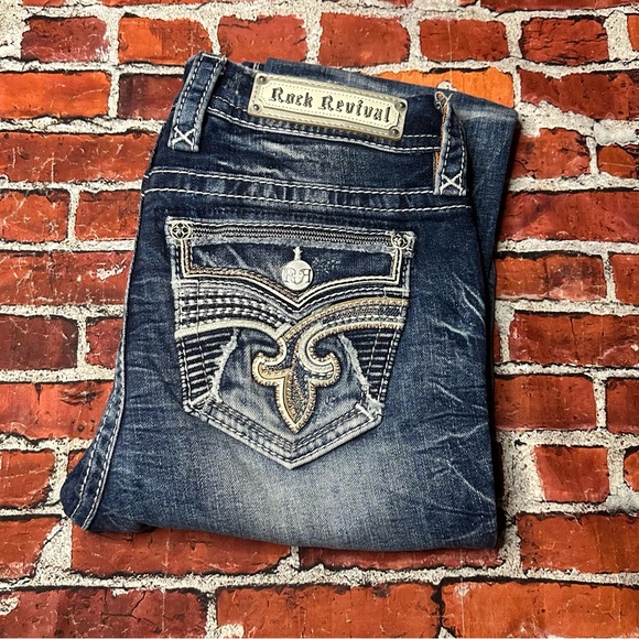 Rock Revival Denim - Rock Revival Blue Jeans Sosie MidRise Straight